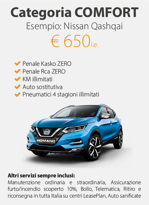 noleggio auto nissan qashqai