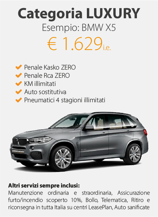 noleggio breve termine bmw x5 - categoria luxury