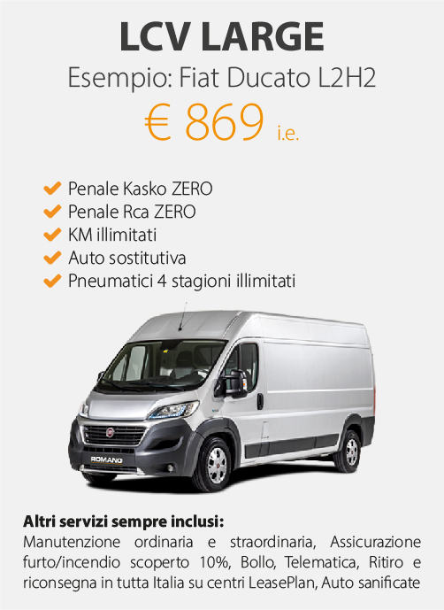 noleggio breve termine fiat ducato - categoria agile