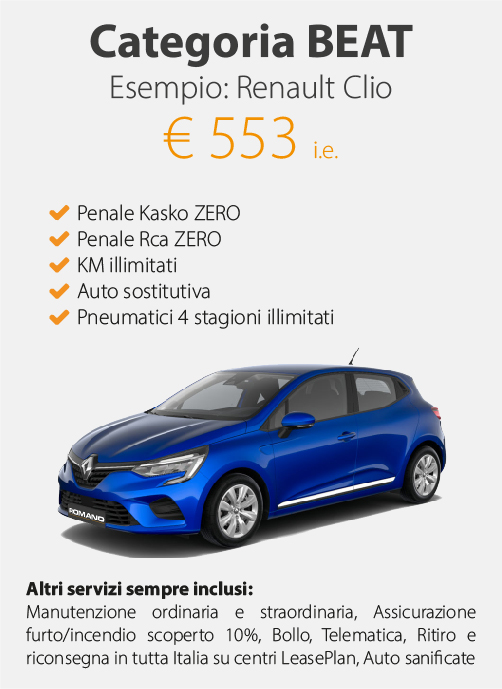 noleggio breve termine renault clio - categoria beat